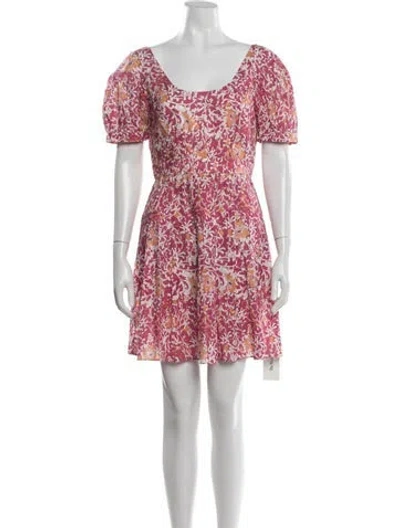 Pre-owned Gilner Farrar Floral Print Mini Dress In Pink