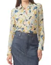 Gilner Farrar Florence Blouse In Cotswold Print In Blue