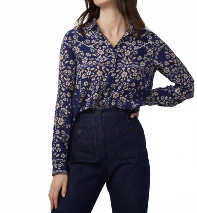 Gilner Farrar Florence Button Down Top In Mystic Meadow In Multi