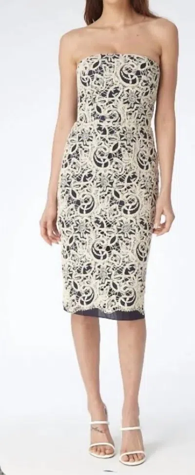 Gilner Farrar Heidi Dress Blue Paisley Embroidery In Multi