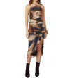 Gilner Farrar Izzy Dress In Brushstroke Swirl In Multi