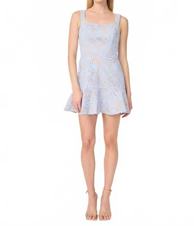 Gilner Farrar Julia Mini Dress In Baby Blue In Neutral