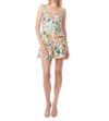 Gilner Farrar Julia Square Neck Mini Dress In Peruvian Lily In Multi