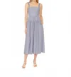 Gilner Farrar Julien Midi Dress In Blue Chambray In Multi
