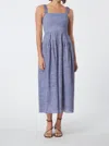 Gilner Farrar Julien Midi Dress In Blue Chambray In Multi