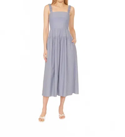 Gilner Farrar Julien Midi Dress In Blue Chambray In Purple