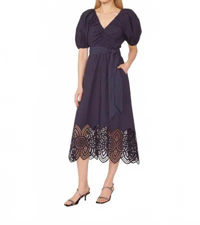 Gilner Farrar Kayson Midi Dress In Navy In Blue