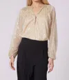 Gilner Farrar Kodi Blouse In Gold Foliage Print In Multi