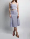 Gilner Farrar Kyra Midi Skirt In Blue Seersucker In Blue