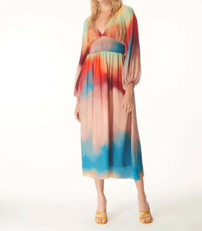 Gilner Farrar Lauren Dress In Blue Lagoon Print In Multi