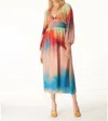 Gilner Farrar Lauren Dress In Blue Lagoon Print In Multi
