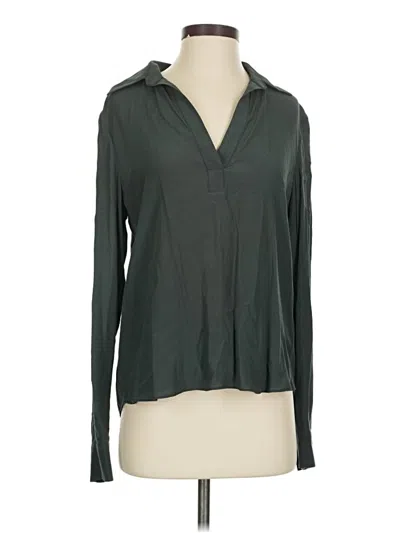 Pre-owned Gilner Farrar Long Sleeve Blouse In Green