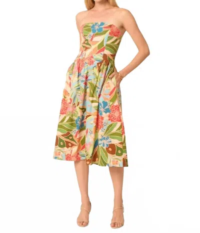 Gilner Farrar Luanna Strapless Dress In Amazonian In Multi