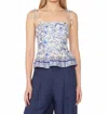 Gilner Farrar Lyra Tie Strap Top In Bridgerton Print In Blue