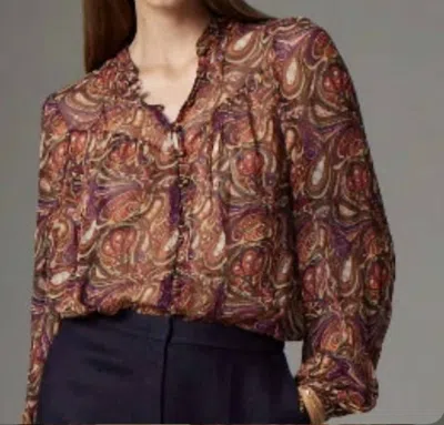 Gilner Farrar Madison Blouse In Psychedelic Paisley In Brown