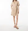 Gilner Farrar Marlee Mini Shirt Dress In Khaki