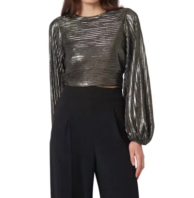 Gilner Farrar Pace Blouse In Metallic Space Print In Multi