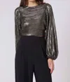 Gilner Farrar Pace Blouse In Metallic Space Print In Multi