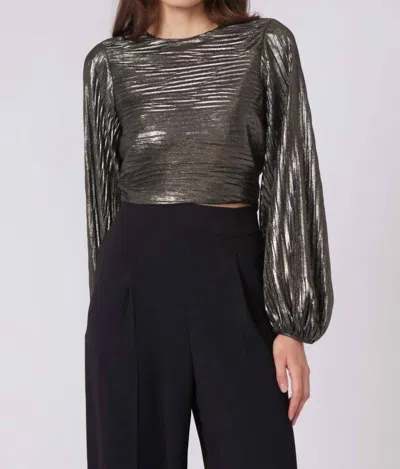 GILNER FARRAR PACE BLOUSE IN METALLIC SPACE PRINT