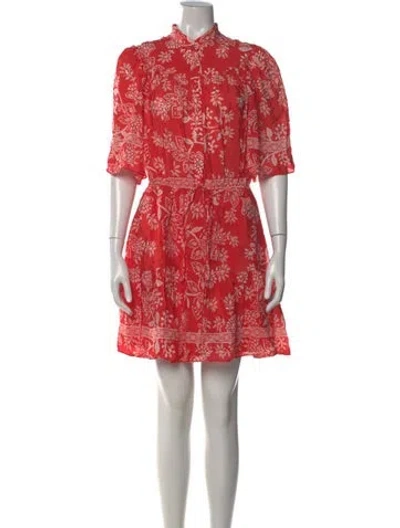Pre-owned Gilner Farrar Printed Mini Dress W/ Tags In Red