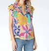 Gilner Farrar Sienna Blouse In Hawaiian Punch In Multi