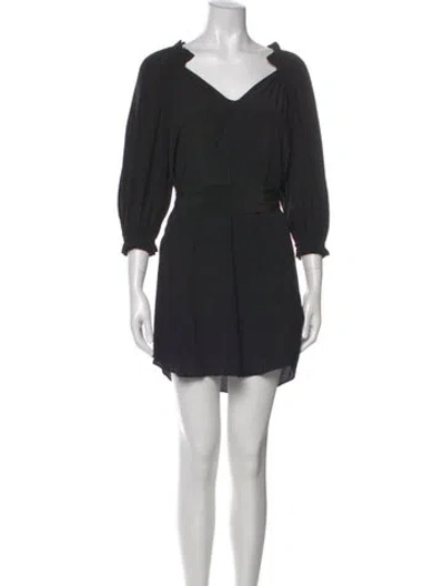 Pre-owned Gilner Farrar Silk Mini Dress In Black
