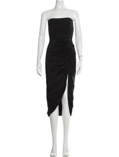 Pre-owned Gilner Farrar Strapless Midi Length Dress In Black