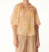 Gilner Farrar Sunshine Print Ellie Blouse In Yellow In Yellow