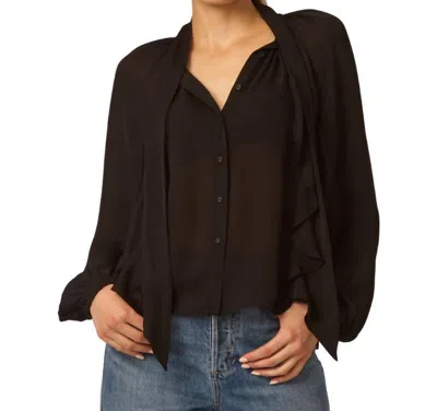 Gilner Farrar Tiffany Long Sleeve Blouse In Black