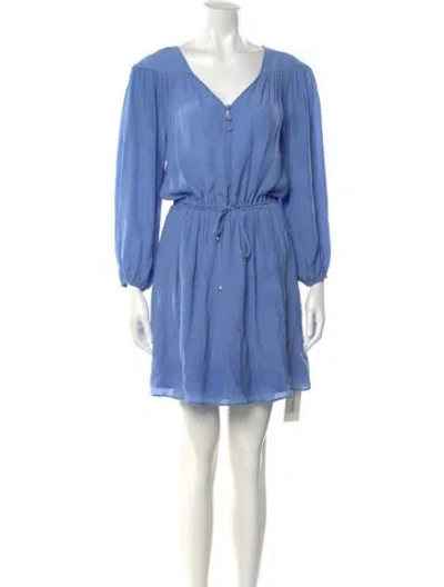 Pre-owned Gilner Farrar V-neck Mini Dress In Blue
