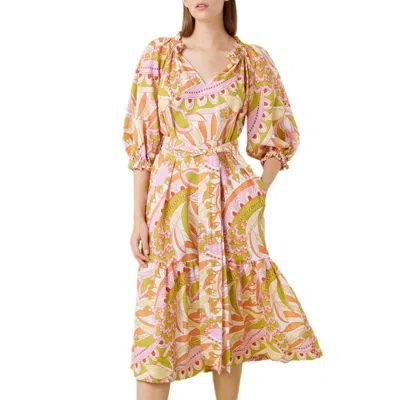 Gilner Farrar Waverly Dress In Sunburst Print In Multi