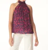 Gilner Farrar Xenia Top In Navy Thistle Print In Multi