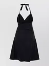 Gimaguas A-line Halter Neck Mini Dress In Black