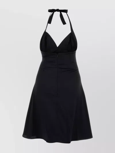 Gimaguas A-line Halter Neck Mini Dress In Black