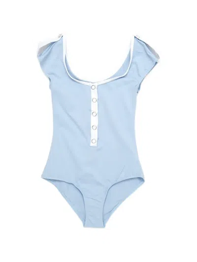 Gimaguas Ale Stretch Nylon Swimsuit Cap Sleeves In Blue
