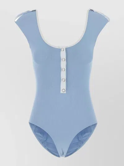 Gimaguas Ale Stretch Nylon Swimsuit Cap Sleeves In Blue