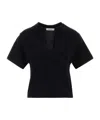 Gimaguas Short Sleeve Cropped T-shirt Keyhole Detail In Black