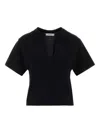 Gimaguas Short Sleeve Cropped T-shirt Keyhole Detail In Black