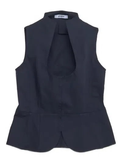 Gimaguas Amor Keyhole-neck Peplum Waistcoat In Blue