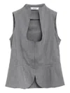 Gimaguas Melange Grey Stretch Jersey Amor Top In Gray