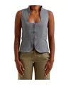 Gimaguas Melange Grey Stretch Jersey Amor Top In Gray