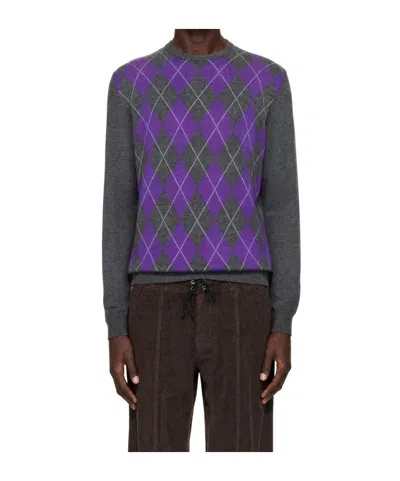 Gimaguas Angel Argyle Knitted Sweater In Purple