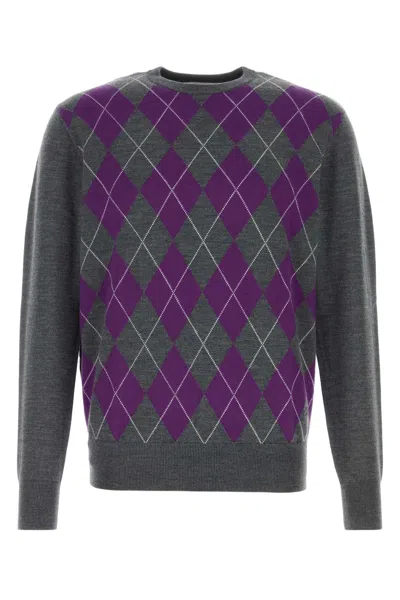 Gimaguas Angel Argyle-knit Sweater In Gray