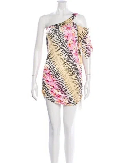 Pre-owned Gimaguas Animal Print Mini Dress In Pink