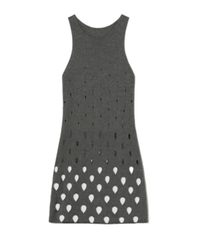 Gimaguas Aros Perforated Sleeveless Dress In Black