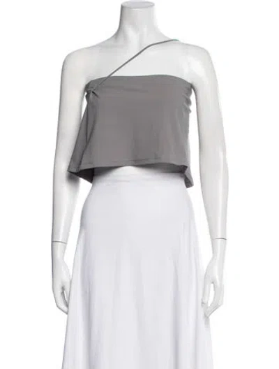 Pre-owned Gimaguas Asymmetrical Sleeveless Crop Top In Grey