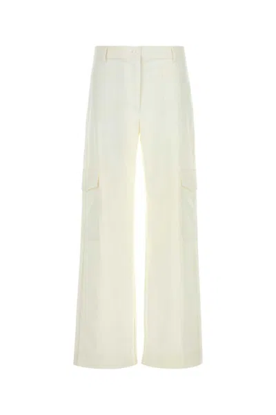 Gimaguas Audrey Stretch Cargo Pants In Polyester-blend Stretch Twill In White