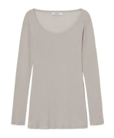 Gimaguas Bahmon Scoop-neck Long-sleeve Mini Dress In Neutral