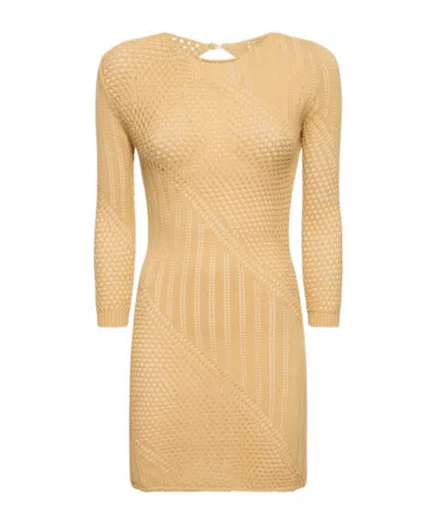 Gimaguas Bartola Knitted Cotton Mini Dress In Brown