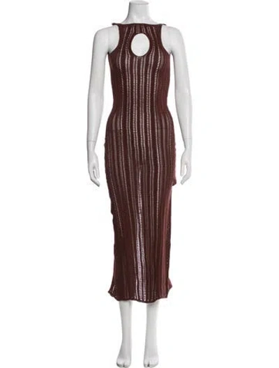 Pre-owned Gimaguas Bateau Neckline Long Dress W/ Tags In Brown